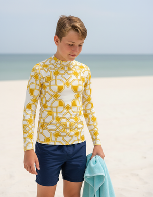 Lemon Yellow Albaicín Youth Rash Guard Youth Rash Guard — Dripper