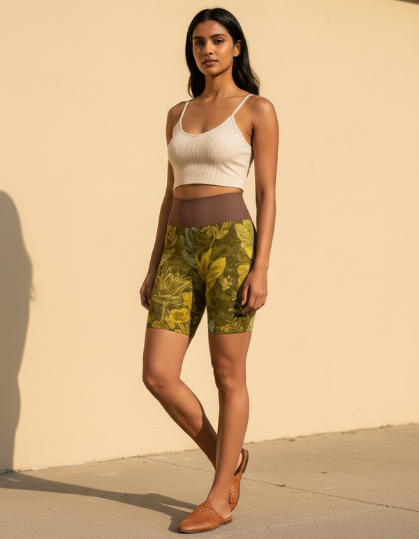 Yoga Shorts in Verdure