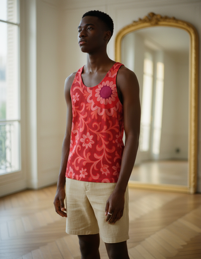 Men's Fiery Red Zarif Tank Top tank top