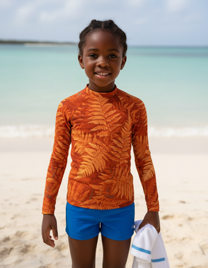 Kids Citrus Orange Emerald kids rashguards