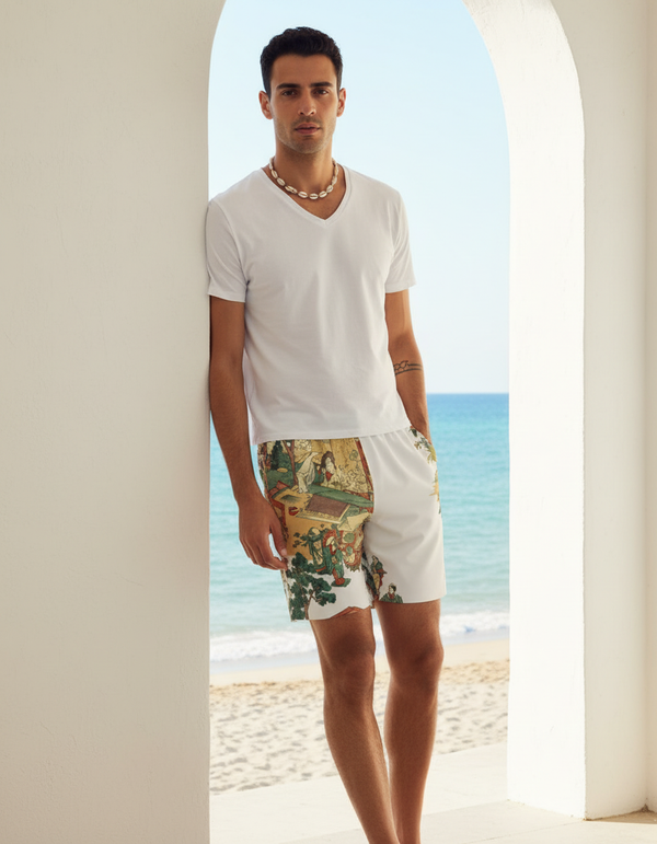 Hiroshige Ukiyo-e men's swim trunks