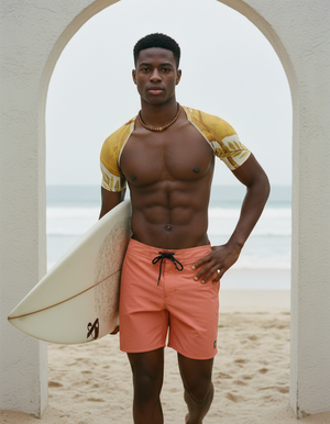 Men's Lemon Yellow Tropique men's short-sleeve rashguards