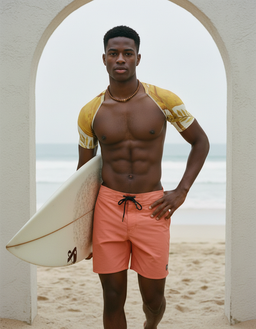 Lemon Yellow Tropique Rash Guard Men's Rashguard — Dripper