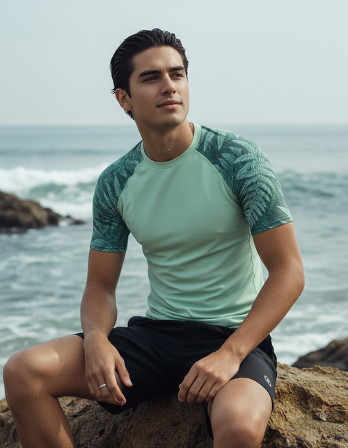 Jelly Mint Emerald Rash Guard Men's Rashguard — Dripper