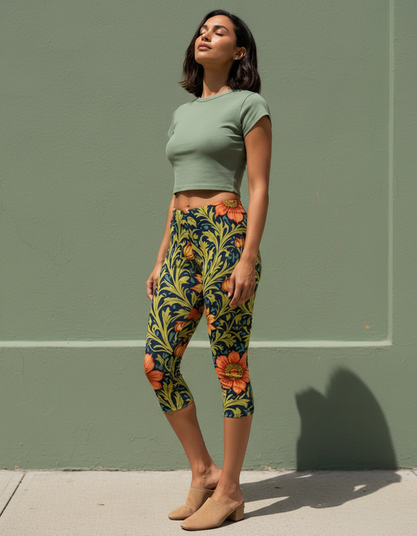 Acanthus Capri Leggings Capri Leggings — Dripper