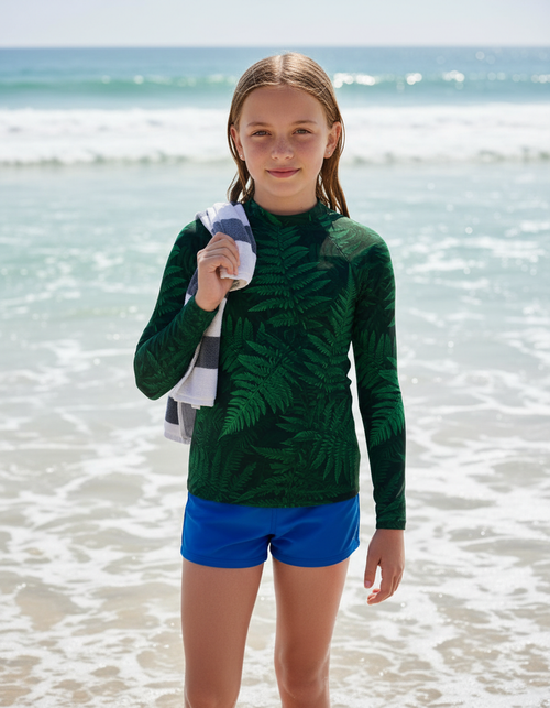 Runway Emerald Emerald Youth Rash Guard Youth Rash Guard — Dripper