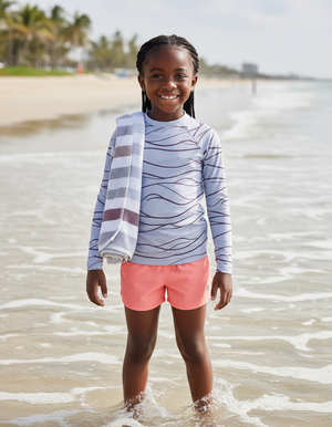 Kids Burnished Lilac Aqua kids rashguards