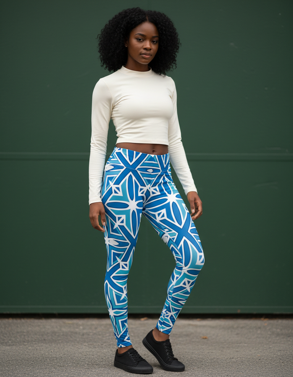 Women's Geometric Azulejo Leggings