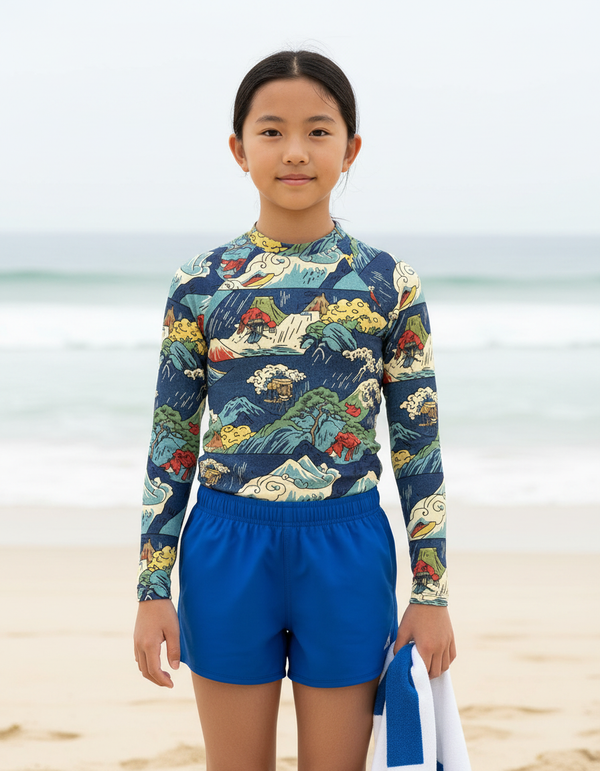 Hiroshige Collection youth rashguards