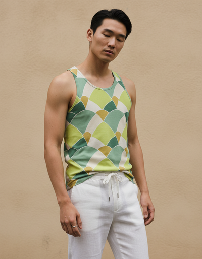 Men's Runway Chartreuse Kaze Tank Top tank top