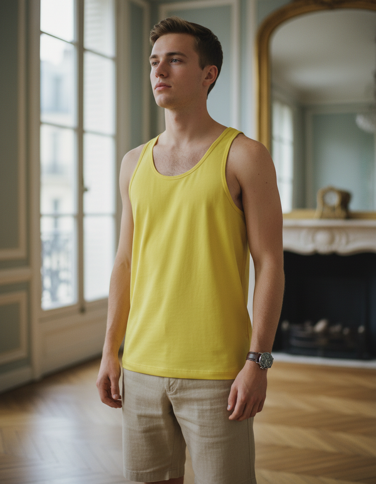 Lemon Yellow Tank Top Men's Tank Top — Dripper