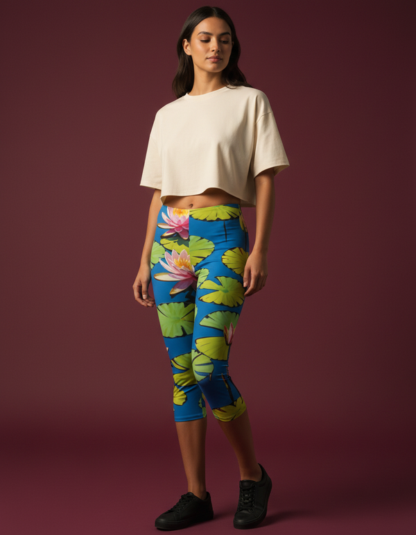 Coral Capri Leggings Capri Leggings — Dripper