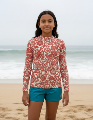 Youth Coral youth rashguards