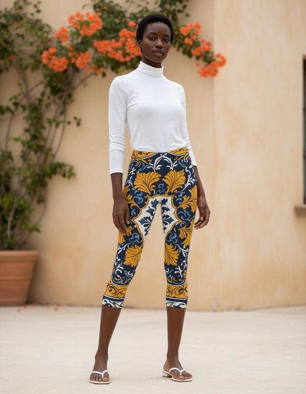 Mosaic Capri Leggings Capri Leggings — Dripper