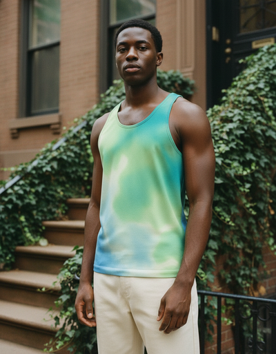 Men's Transformative Teal Frostbite Tank Top tank top