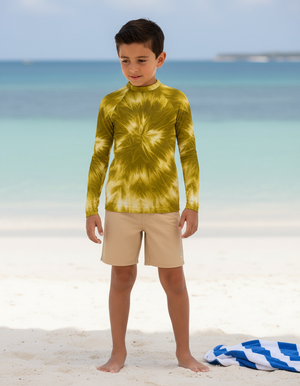Kids Lemon Yellow Glacier kids rashguards