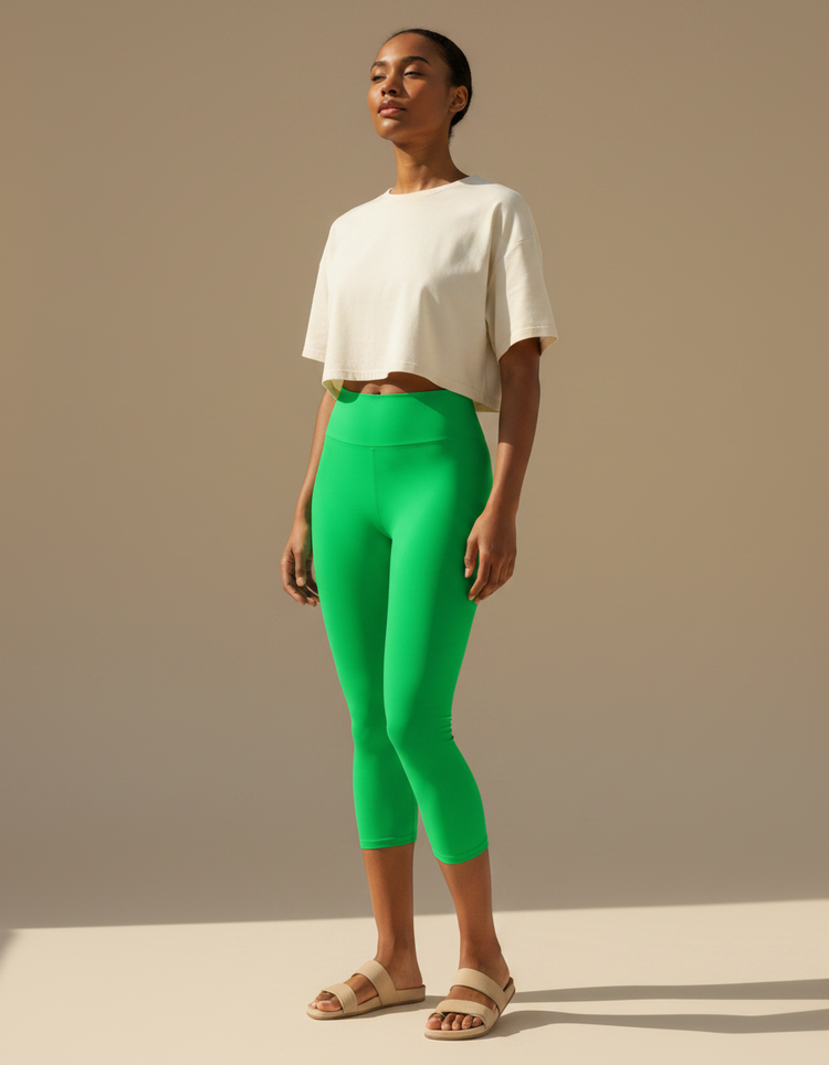 Malachite Green Capri Yoga Leggings Capri Yoga Leggings — Dripper