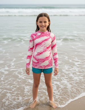 Youth Hot Pink Eclipse youth rashguards