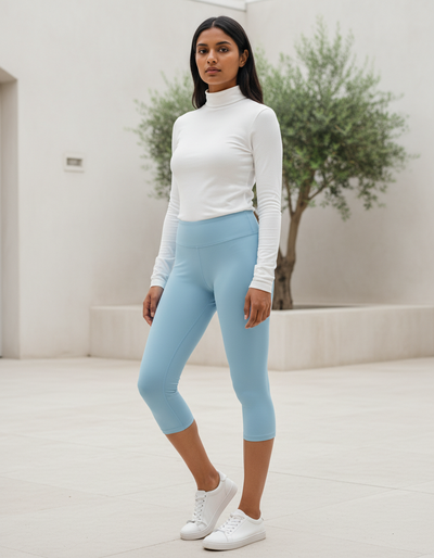 Baby Blue Capri Leggings capri leggings
