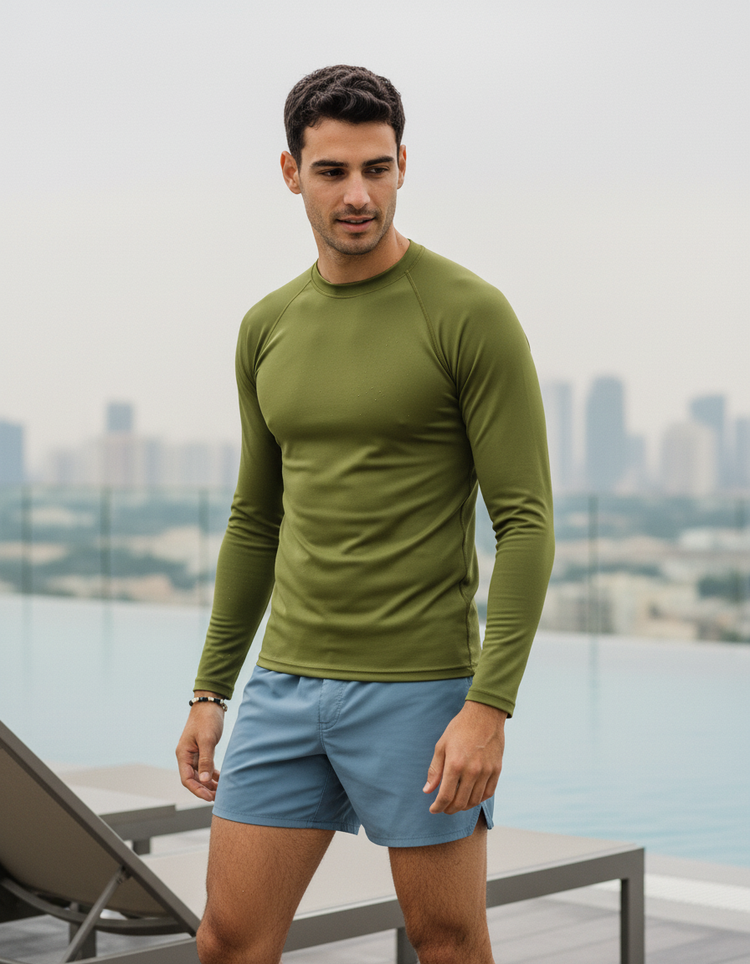 Olive Rash Guard Men's Rashguard — Dripper