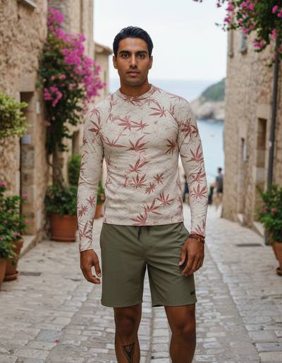 Men's Dusty Rose Mizu rash guard
