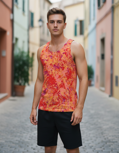 Men's Fiery Red Glint Tank Top tank top