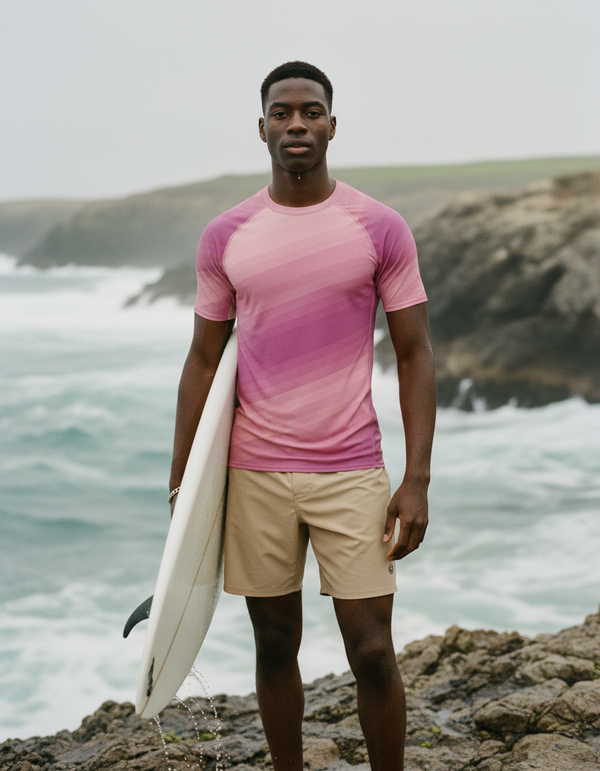 Men's Striped Rash Guard