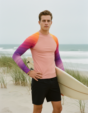 Tea Rose Ripple Rash Guard Men's Rashguard — Dripper