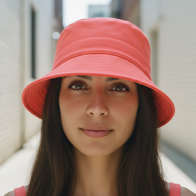 Neon Coral Bucket Hat bucket hat