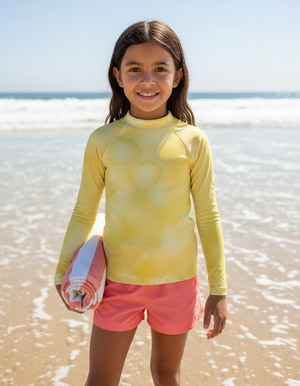 Kids Yellow Mosaic kids rashguards