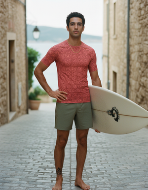 Coral Chord Rash Guard Men's Rashguard — Dripper