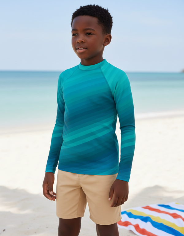 Kids Striped Rash Guard