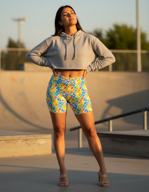 Women's Snake Print Short Shorts