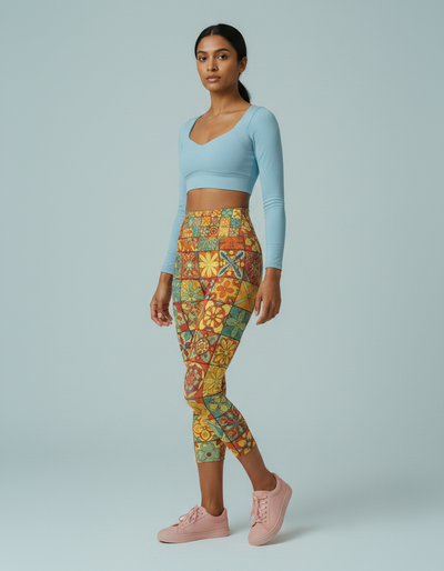 Amaranth Chroma Capri Yoga Leggings capri yoga leggings