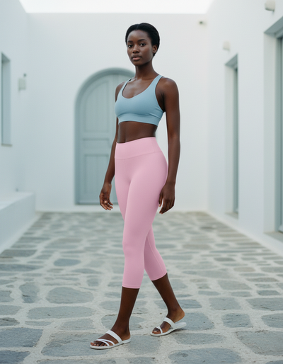 Powder Pink Capri Yoga Leggings capri yoga leggings