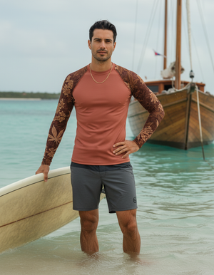 Burnt Sienna Kumo Rash Guard Men's Rashguard — Dripper
