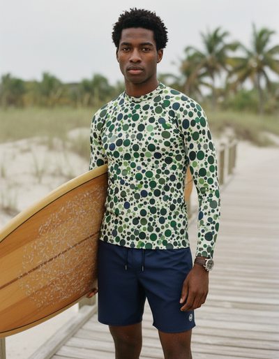 Men's Runway Emerald Dapple rash guard