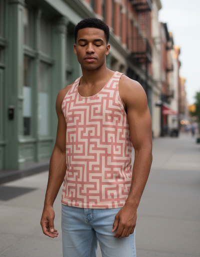 Men's Millennial Pink Kintsugi Tank Top tank top