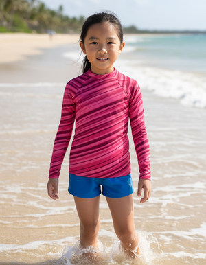 Kids Hot Pink Sway kids rashguards