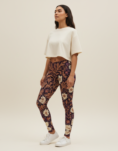 Coral Acanthus Leggings leggings