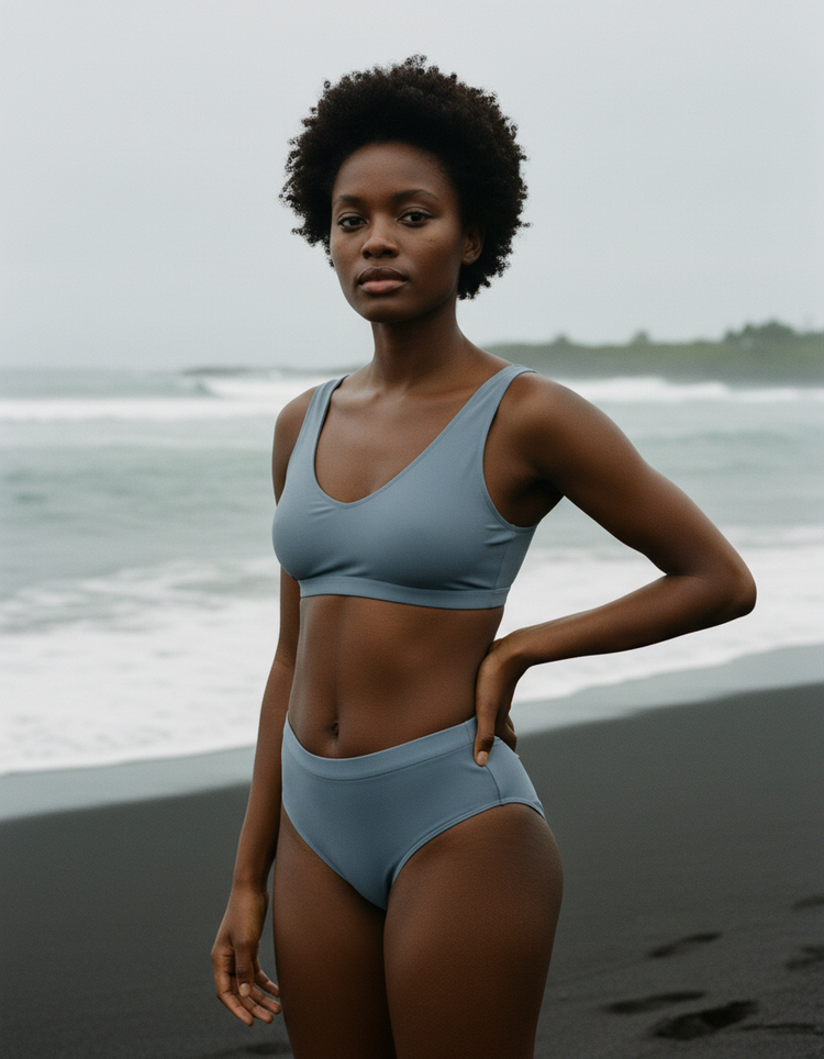 Slate High-Waisted Bikini High-Waisted Bikini — Dripper