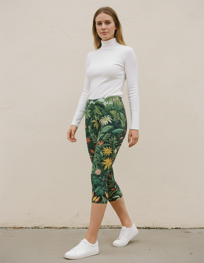 Turquoise Canopy Capri Leggings capri leggings