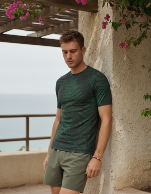 Men's Runway Emerald Emerald men's short-sleeve rashguards