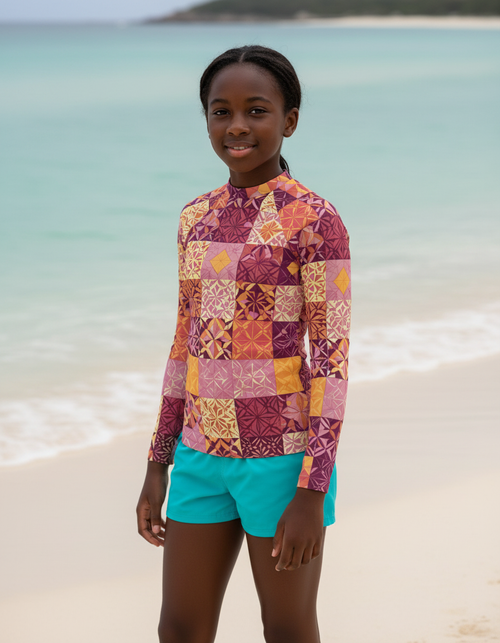 Youth Millennial Pink Pulse youth rashguards
