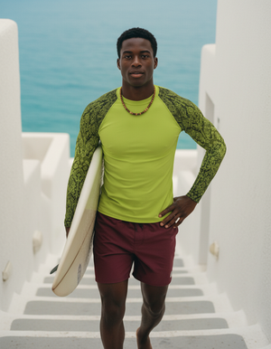 Men's Lime Siam men's short-sleeve rashguards