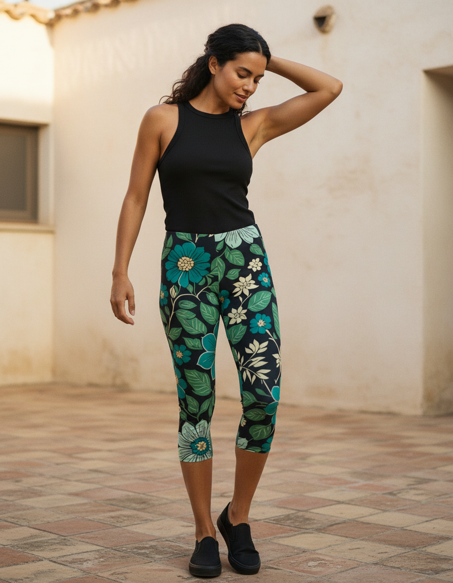 Turquoise Sedi capri leggings