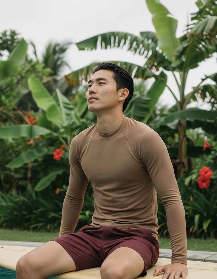 Mocha Rash Guard Men's Rashguard — Dripper