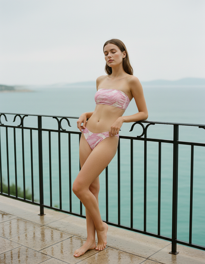 Millennial Pink Eclipse bandeau bikini
