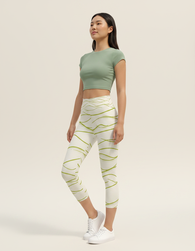 Lime Aqua Capri Yoga Leggings capri yoga leggings