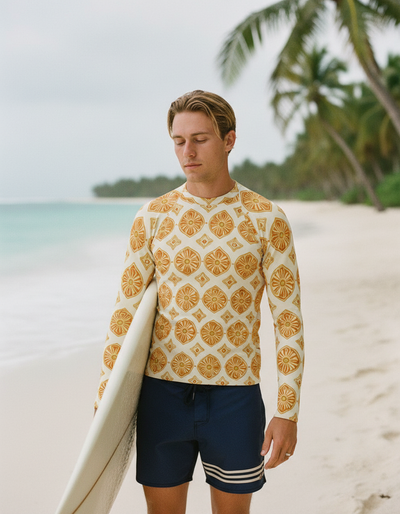 Men's Lemon Yellow Yuki rash guard